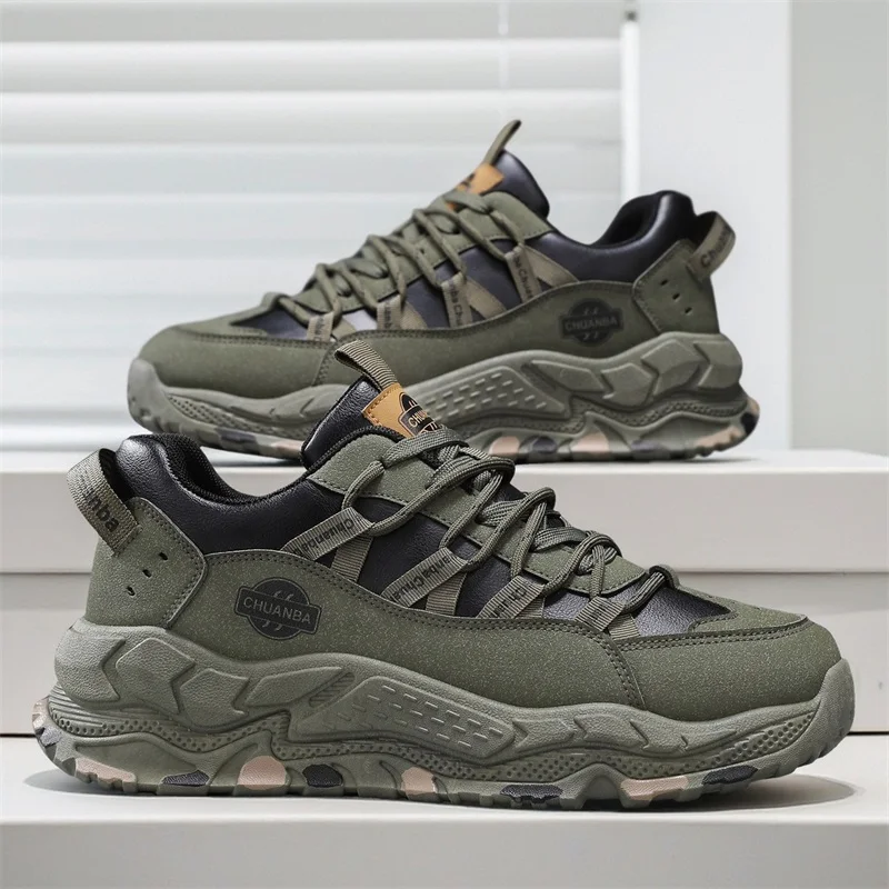 

2025 Autumn Men's Low-Top Platform Hiking Shoes – Retro Non-Slip Wear-Resistant