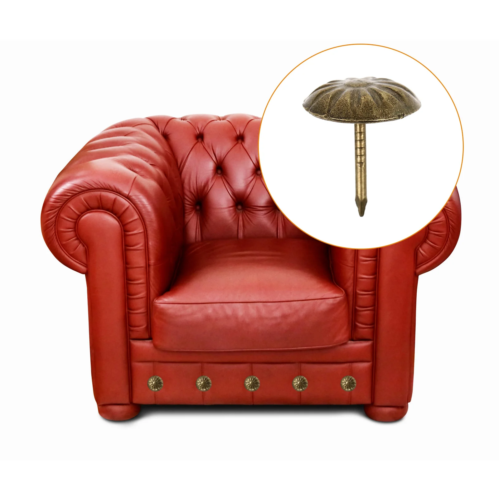 

100pcs Chrysanthemum Upholstery Tacks Iron Daisy Nails For Furniture Decorative Trim Diy Wood Craft Tools