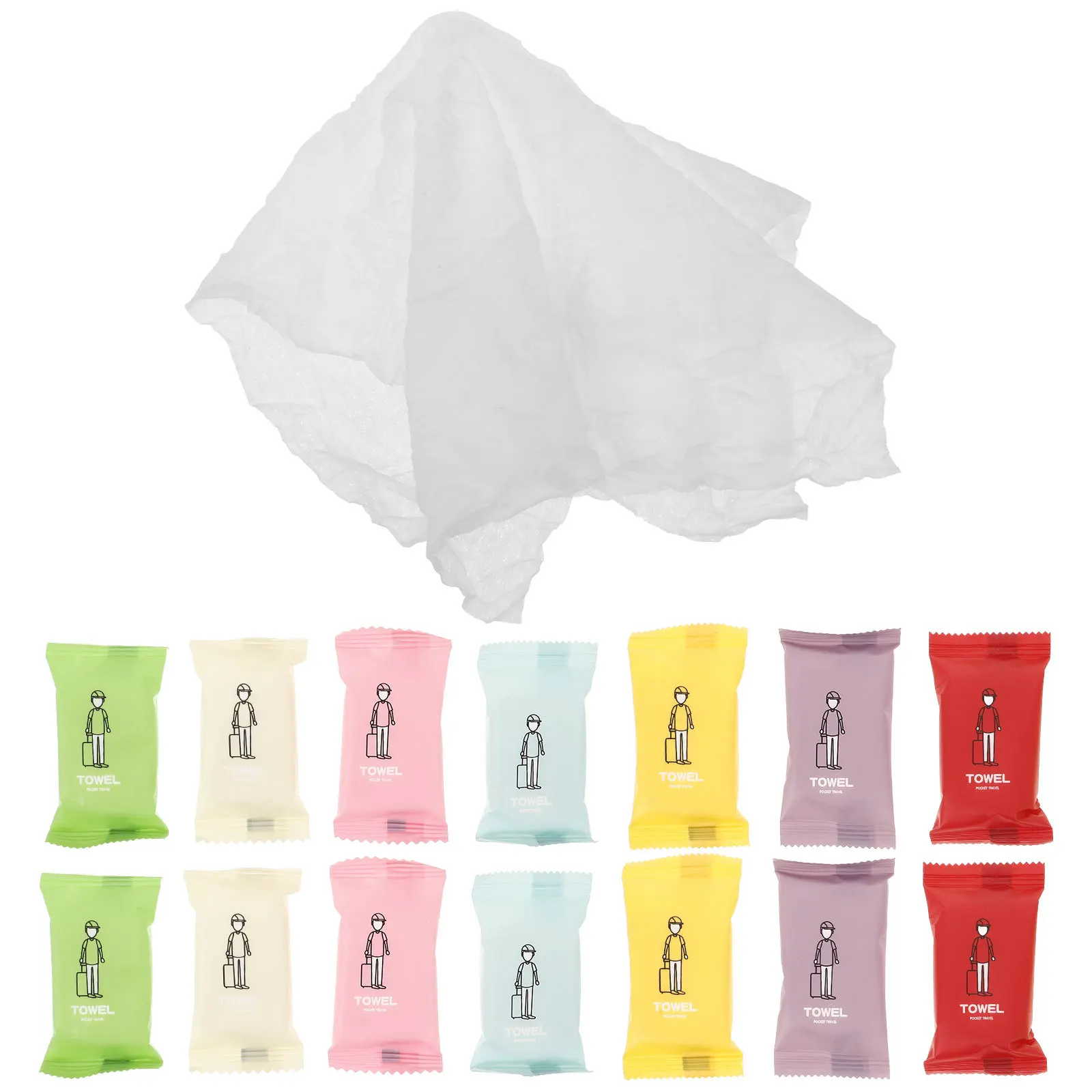 70枚入り圧縮フェイシャルタオル 厚手 ソフト使い捨てフェイスタオル 旅行 アウトドア ポータブルウォッシュクロス キャンプ ハイキング バス用