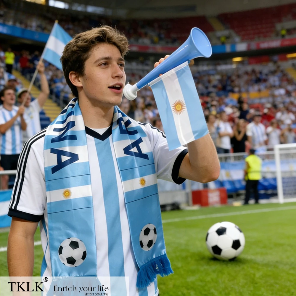 

1Set 5pcs Football Party Souvenirs, Including Whistle, Country Scarf, Inflatable Cheer Sticks, Horn Flag, Countries Flag