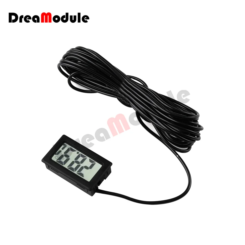 FY-10 LCD Digital Thermometer Sensor Thermometer Aquarium Refrigerator Kit with Cable 3M Suitable for Indoor Measurement