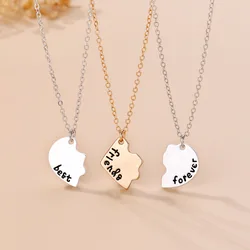 3 Pcs/set Best Friends Forever Pendant Necklace For Woman Adjustable Couple Broken Heart BFF Friendship Jewelry Gift