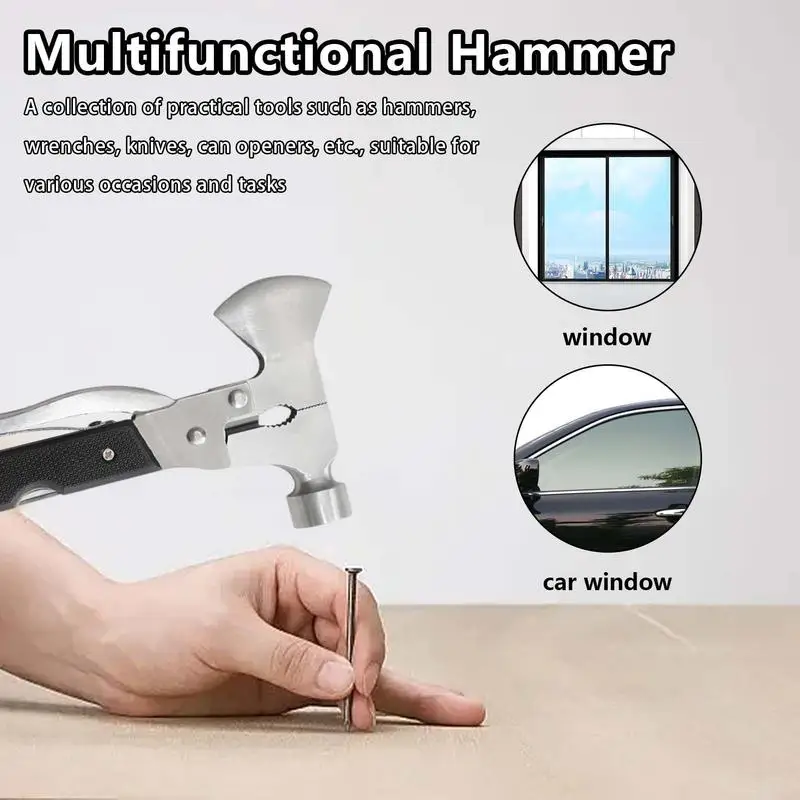 Multi Tool Pocket Hammer Multifunctional Camping Hammer With Multi Tool Cool Gadgets And Unique Gifts For Outdoor Hunting