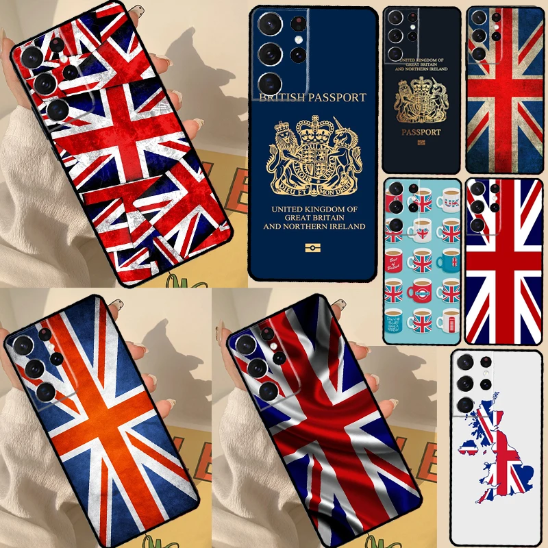 Union Jack British England UK Flag Case For Samsung Galaxy S21 S22 Ultra S20 FE S8 S9 S10 Note 10 Plus Note 20 Ultra Cover