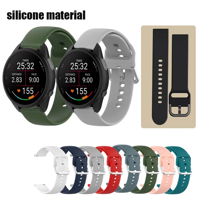 20mm Sports Silicone Strap Bracelet For Garmin Forerunner 165 245 55 158 645 Music / Vivoactive 5