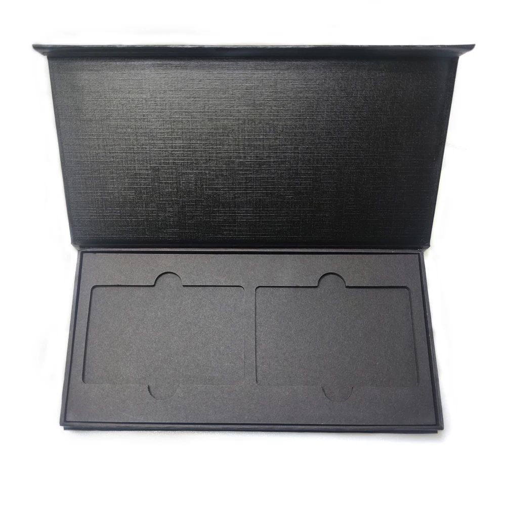 1 pcs Imitation Leather Paper Surface Metal Credit Card Box No Any Logo Blank Business VIP Card Packed Box