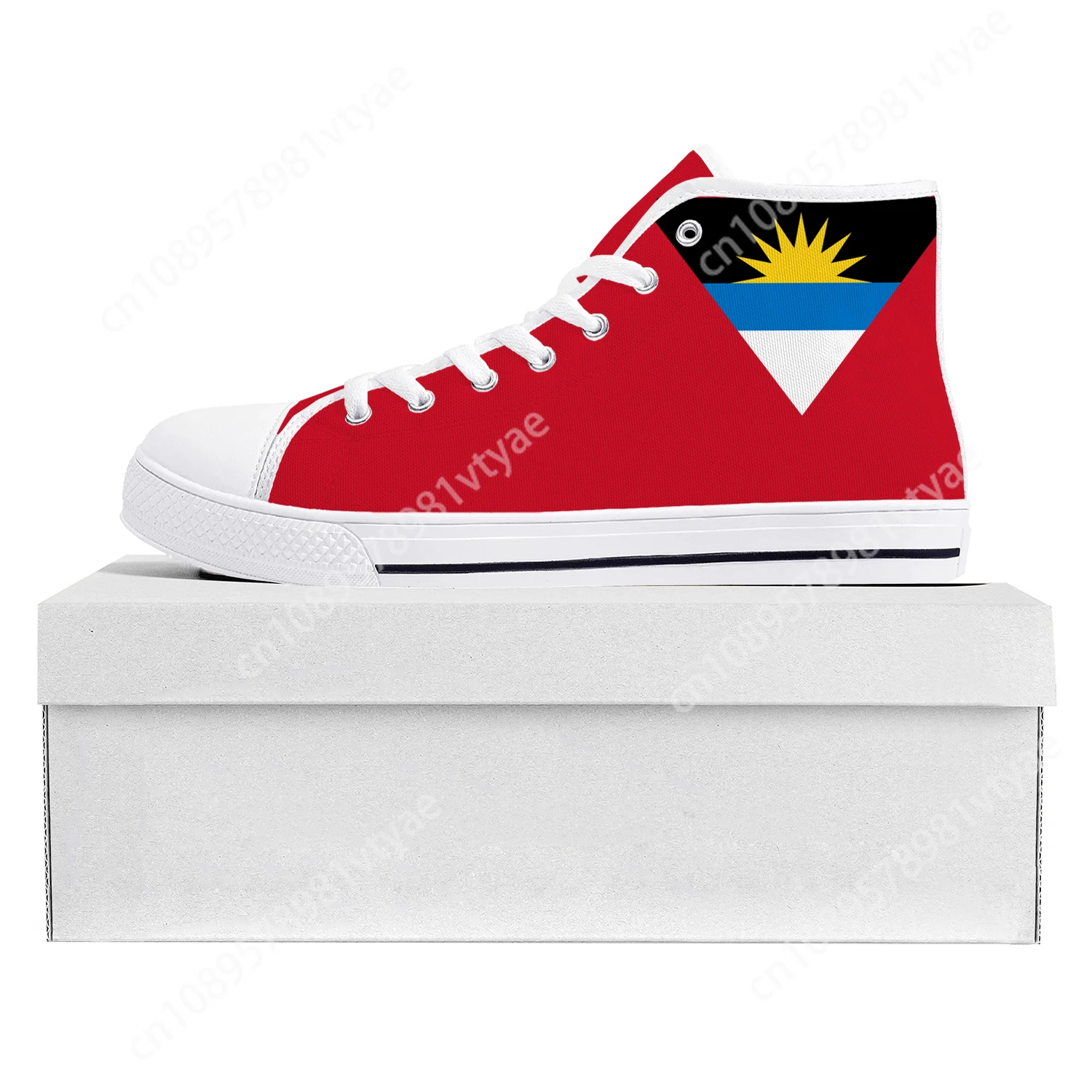 

Antigua and Barbuda Flag High Top High Quality Sneakers Mens Womens Teenager Canvas Sneaker Casual Couple Shoes Custom Shoe