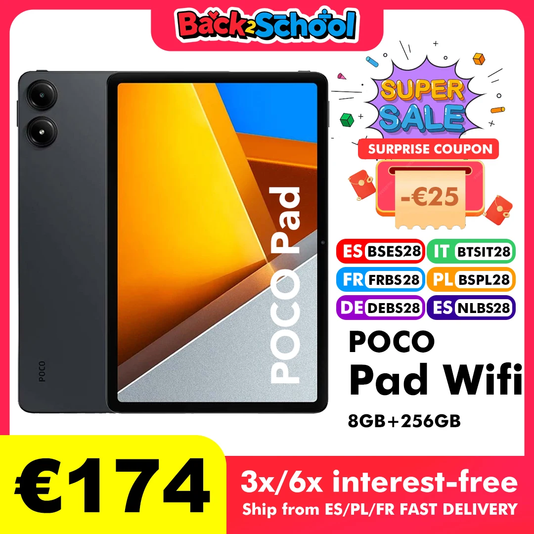 Versione globale POCO Pad Tablet 12.1 ''120Hz 2.5K Display LCD Snapdragon 7s Gen 2 Octa core 10000mAh batteria 33W ricarica