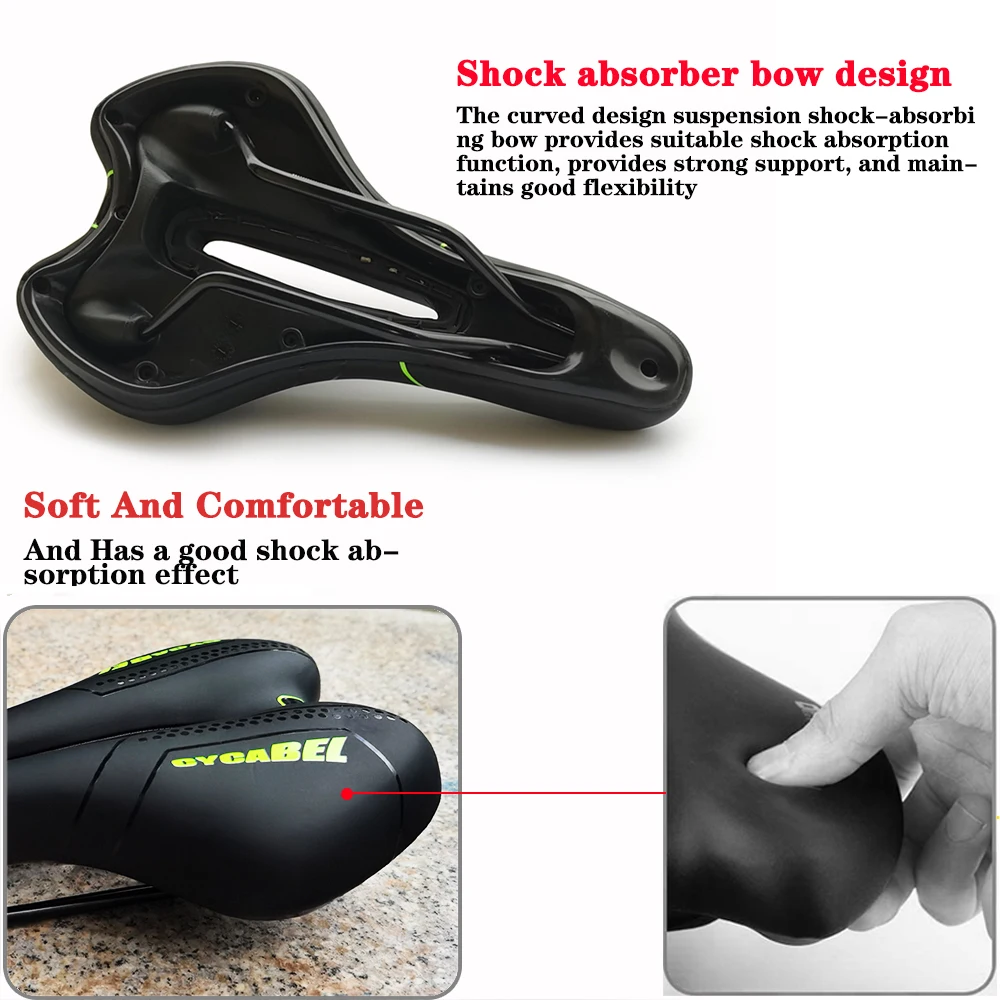 CYCABEL NEW Bike Saddle MTB Mountain Road Bike Seat PU Leather Gel Filled Cycling Cushion Comfortable Shockproof Bicycle Saddle