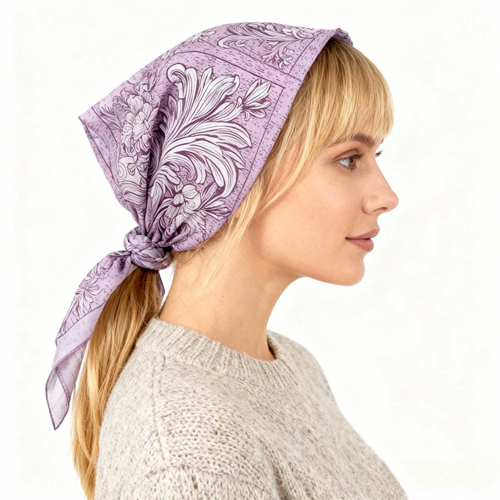 

Шарф с растительным цветком, 68 см, унисекс, шарф из полиэфирного волокна, модный и универсальный, теплые и солнцезащитные гетры, шаль, хиджаб