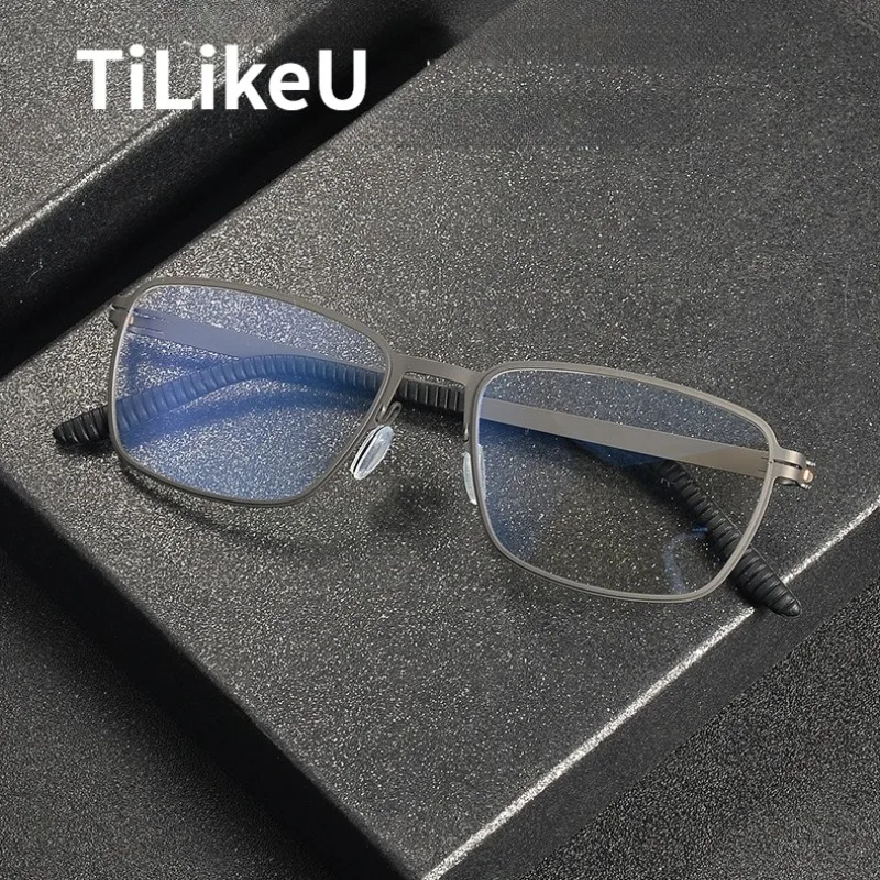 

2025 Luxury Men Full-Rim Titanium Alloy Ultra-light Glasses Frame Women Prescription Eyeglasses Frame German No Screws Design