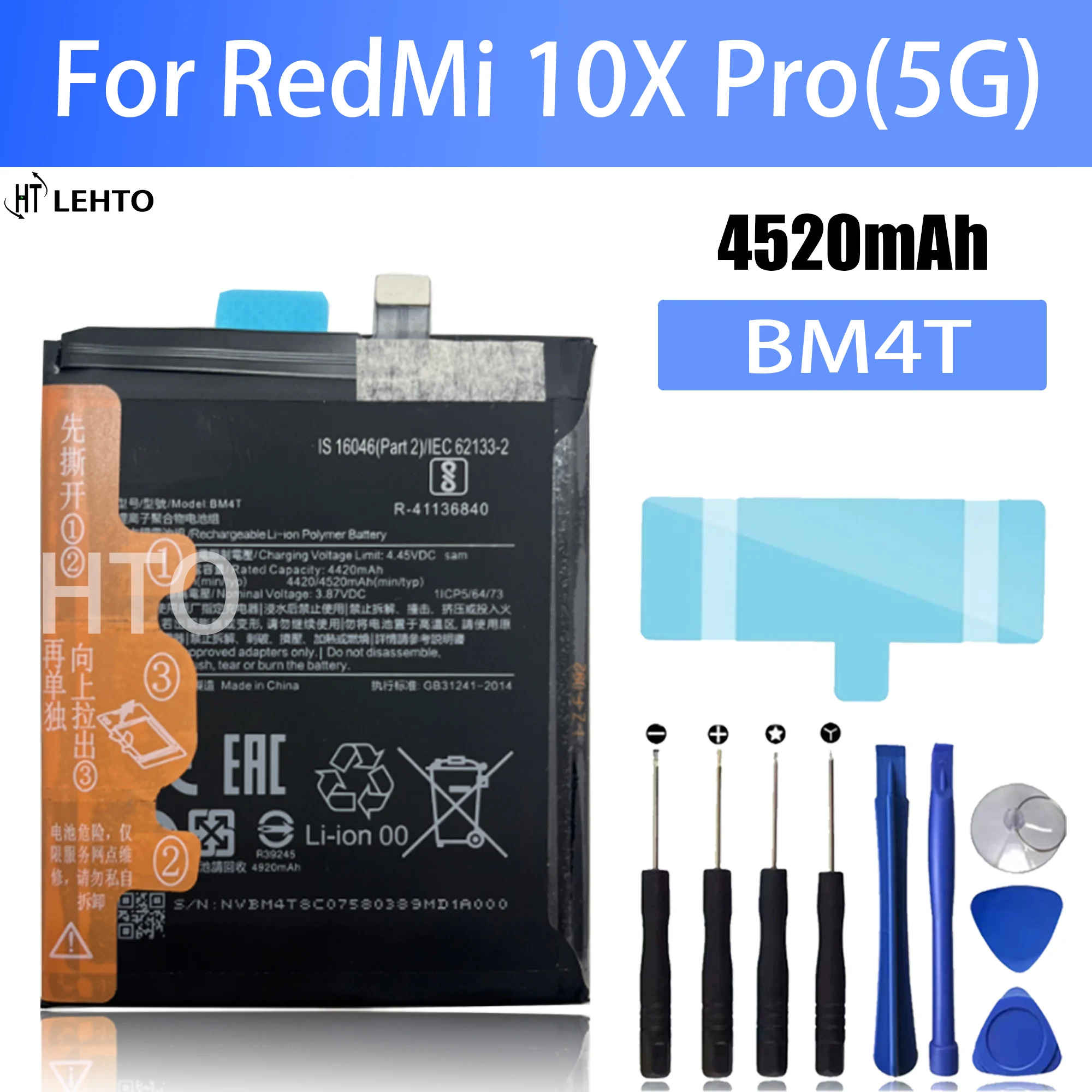 

100% New Original BM4T Battery For XIAOMI RedMi 10X Pro 5G Phone Replacement Bateria