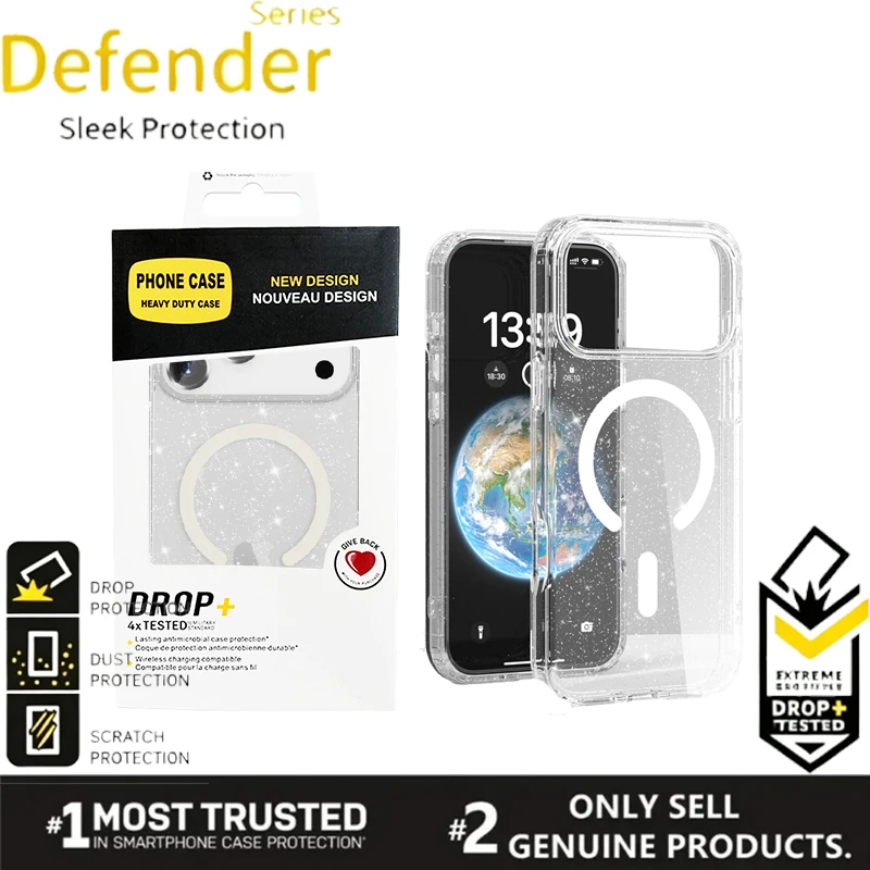Transparente Glitzer-Symmetrie für Magsafe Magnetische Hülle für iPhone 18 Pro Max 17 Air16 15 14 13 Sturzsichere Ott-Box Panzerhülle – Detail 3