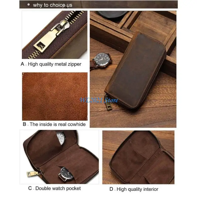 

G5GC Compact Leather Two Slot Watch рукава для хранения хранения для часов для часов