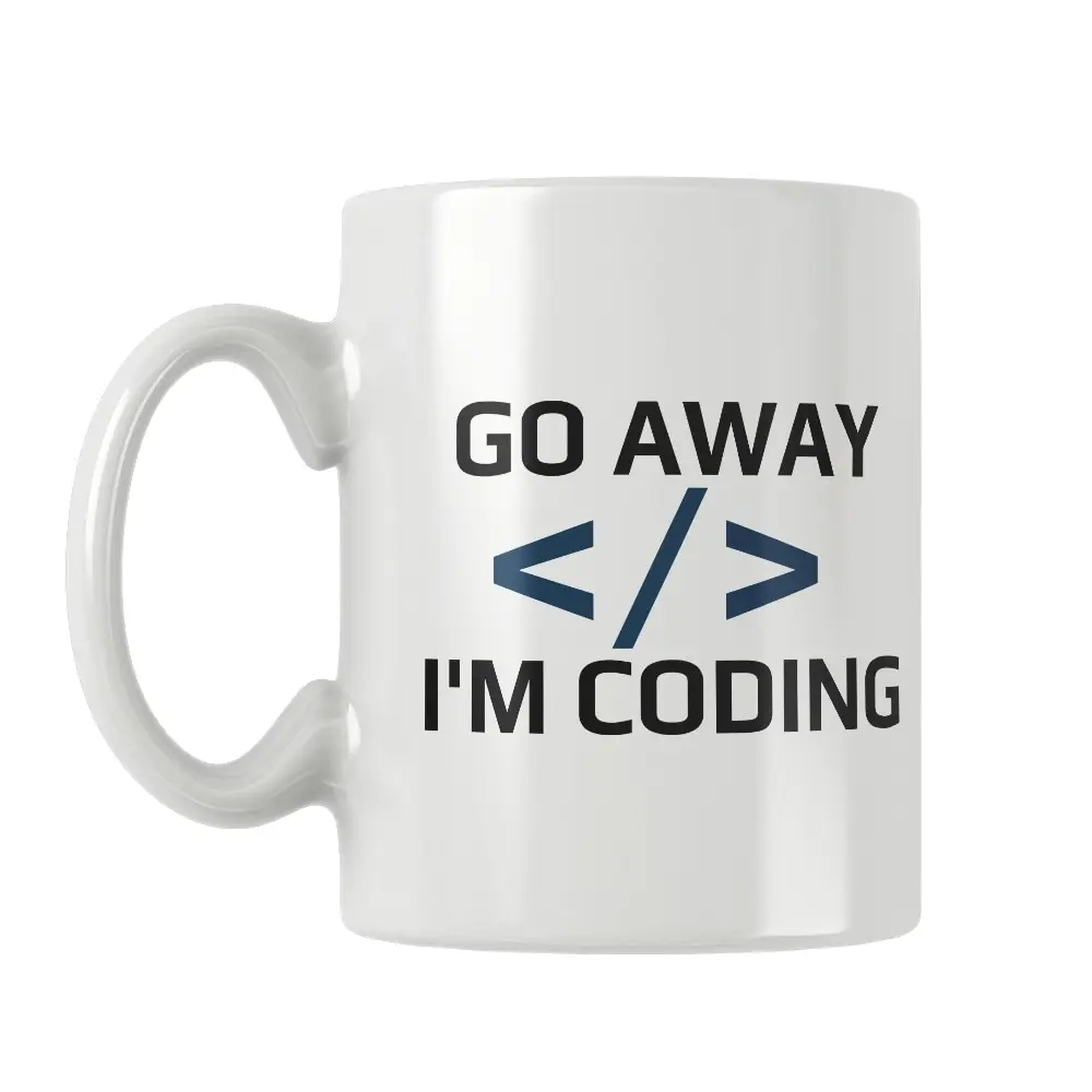 Go Away I'm Coding Mug Coffee Tea Cup Unique Special Birthday Anniversary Engineers Programmers Coders Gifts Women Men