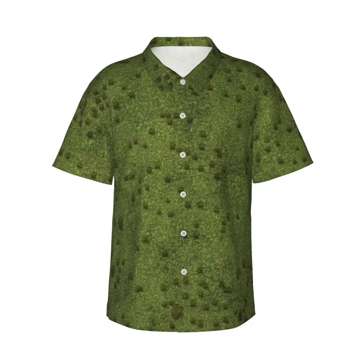 

Grass Battlemat Men's Shirts Hawaiian Short Sleeve Shirt Funny Lapel Tops for Summer Beach