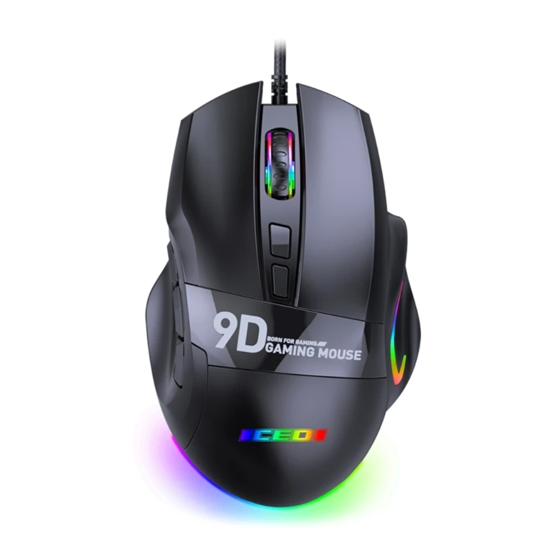 Dropship Professional Game Mouse 9 Buttons RGB Macro Optical USB Mice For Pro High Quality 12000 DPI