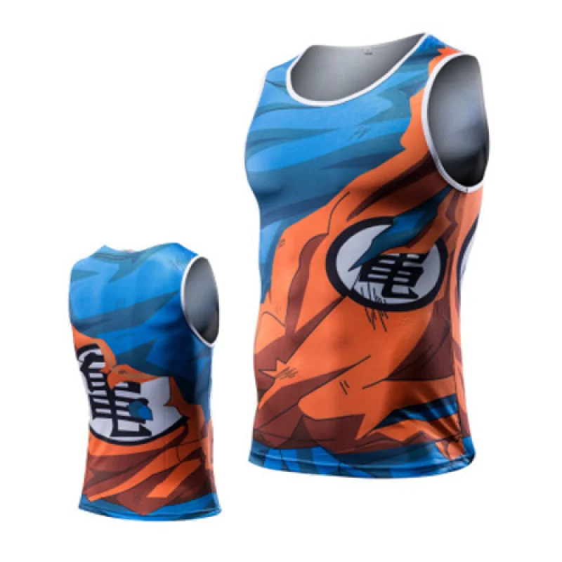 Seven Ball Goku Vegeta tight quick-drying fitness wear Men's sports T-shirt Short sleeve training football basketball uniform