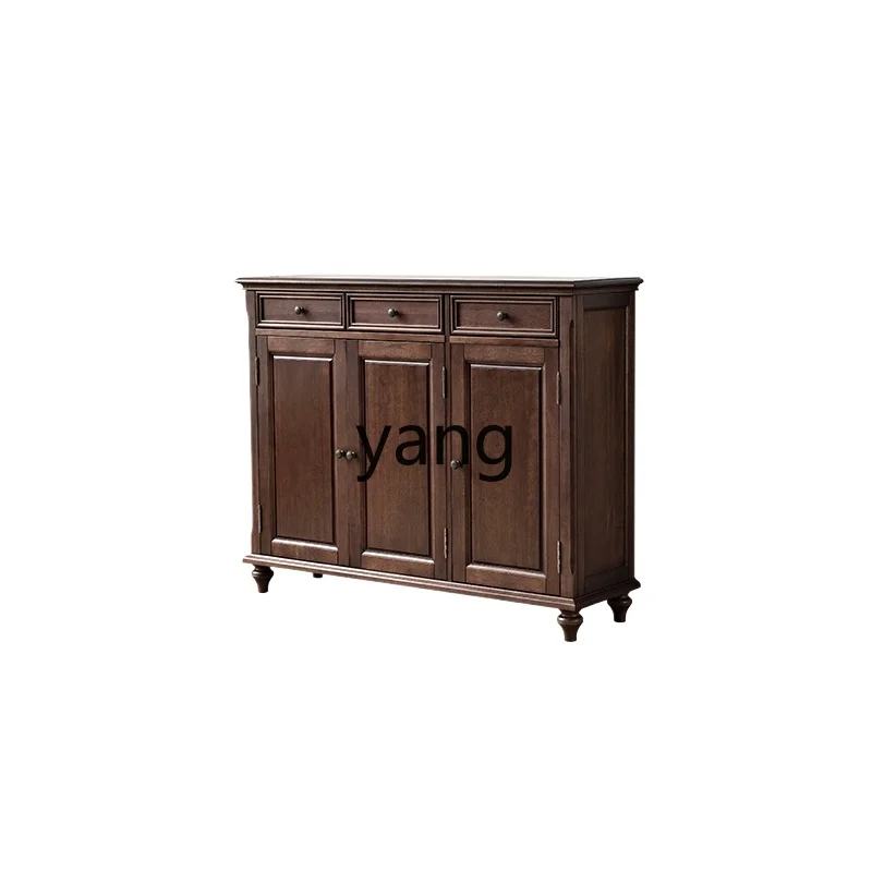 Yjq Solid Wood Shoe Cabinet Pure Solid Wood Household Household Living Room Entrance Hallway Storage Storage