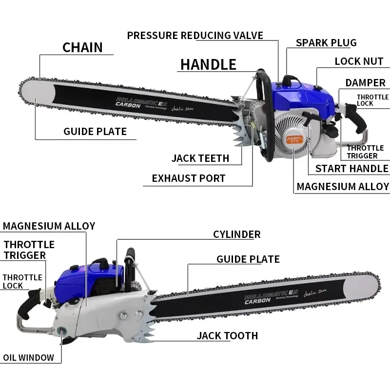 070 Kettensäge 4800W 105cc Benzin-Säge Langlebige Professionelle Kettensäge für Holzbearbeitung und Gartenarbeit 36 Zoll