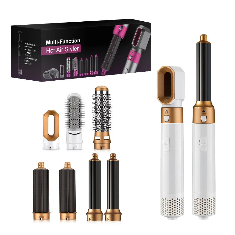 

Electric Hair Dryer Blow Dryer Comb Rotating Hot Air Brush 7 In 1 Hairdryer Hair Blower Brush Hair Curler Curling Iron Styler