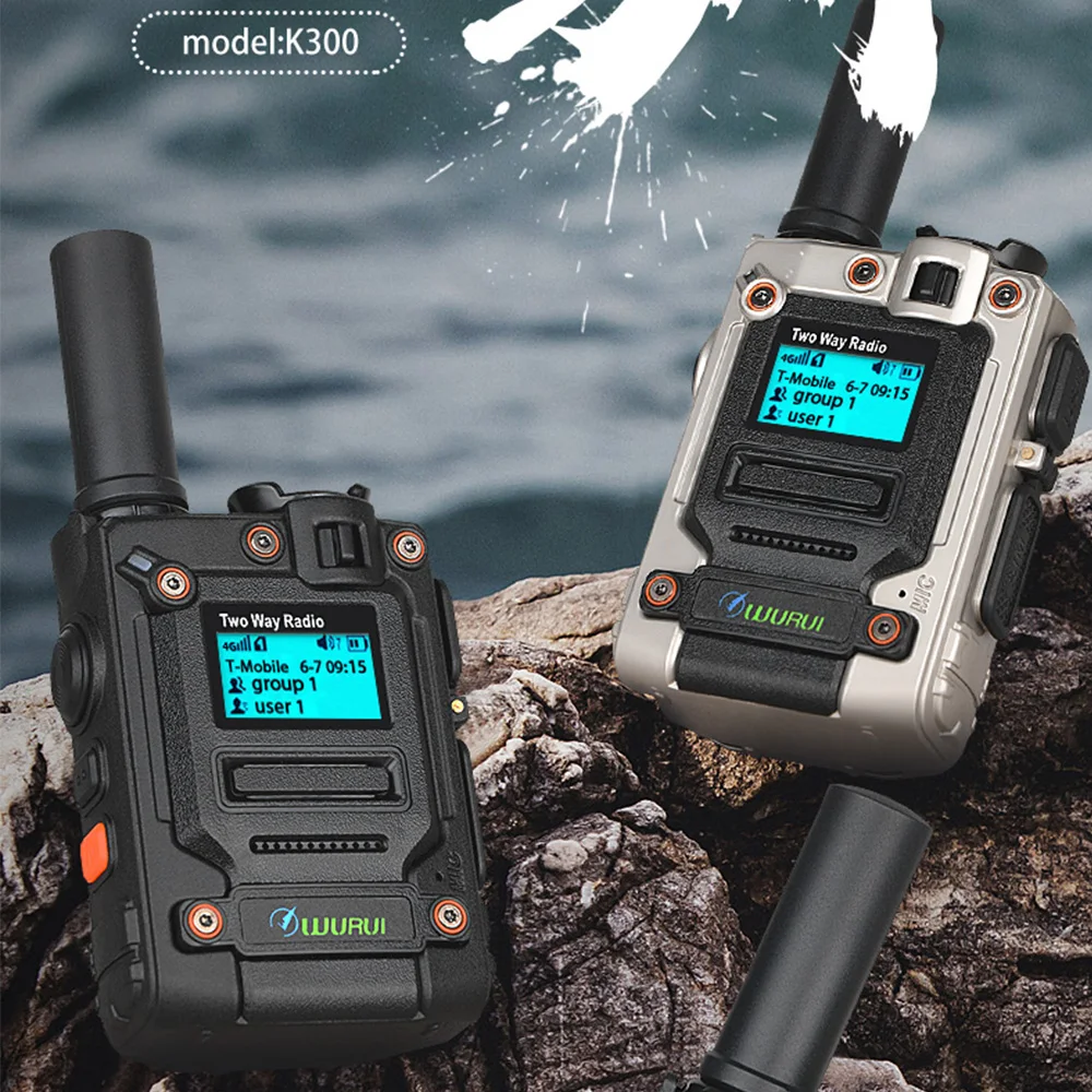 Wurui K300 Military global-ptt （no fee） POC walkie talkie 4G long range radios Two way radio Phone Police Global intercom