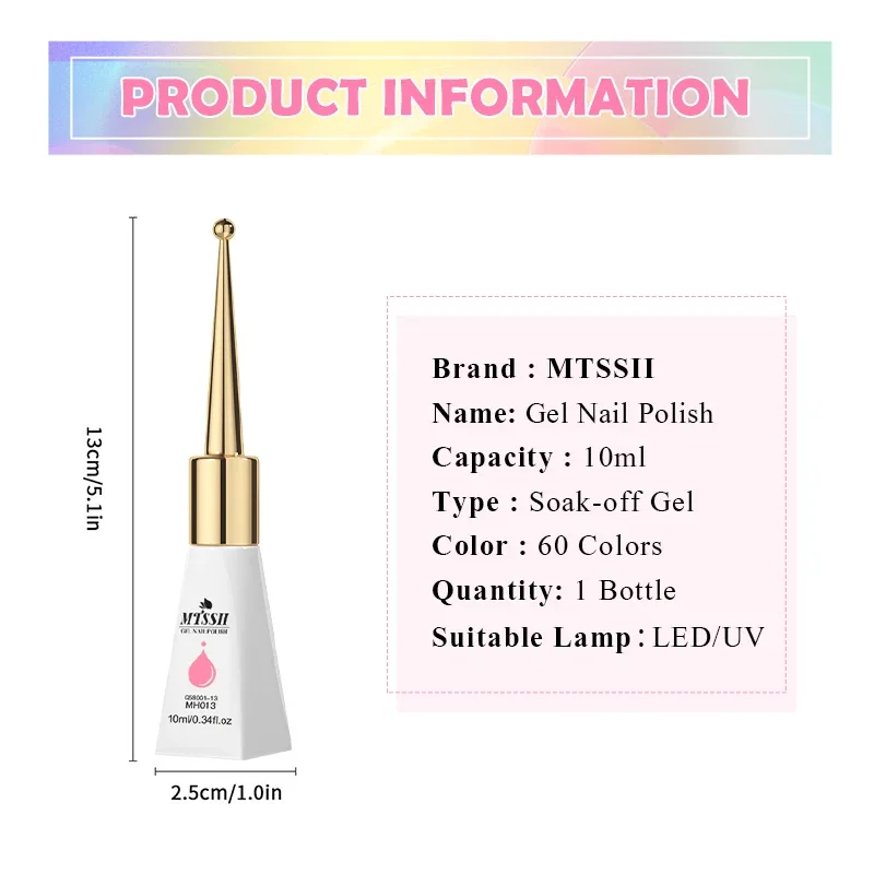 Mtssii 10 مللي أحمر أسود أبيض أخضر نيون هلام طلاء الأظافر قاعدة معطف فوقي 60 ألوان شبه دائم هلام مسمار الفن الورنيش لوازم #6
