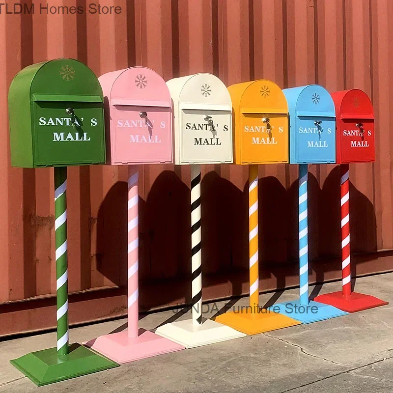 Household Industrial Style Photography Prop Mailbox Retro Christmas Mailboxes Tin Letter Box Vertical Suggestion Box Letter Box