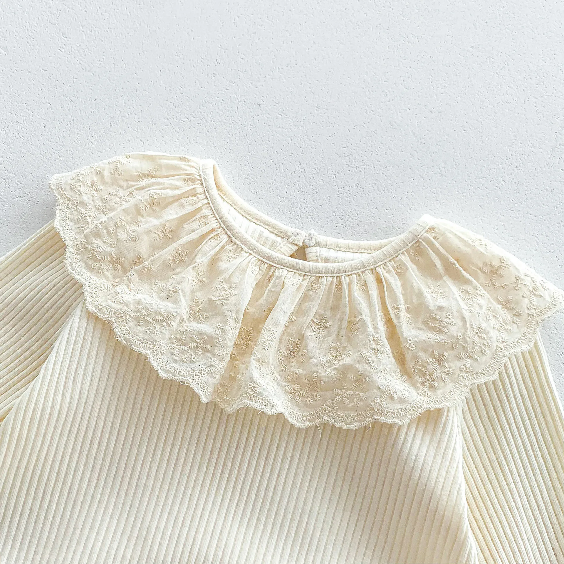 Baby Lace Collar Long Sleeve Elegant Bodysuit