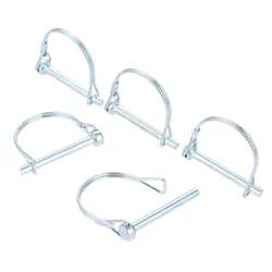 5Pcs M6*55mm Steel Coupler Safety Pin M6 Heavy Duty Safety Coupler Shaft Locking Ring Split Hitch For Boat Farm Lawn Garden