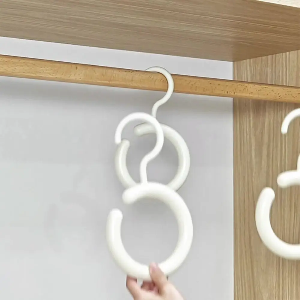CANBOUNGifts Multifunctional Home Clothes Hanger Portable Rotatable Round Scarf Tie Display Rack Dopamine Hook Storage Hook