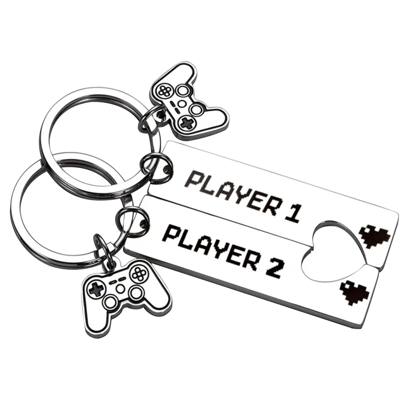 2 Pieces/set Valentines Day Gifts Keychain for Couples Player Funny Matching Keychain Boyfriend Husband Gifts