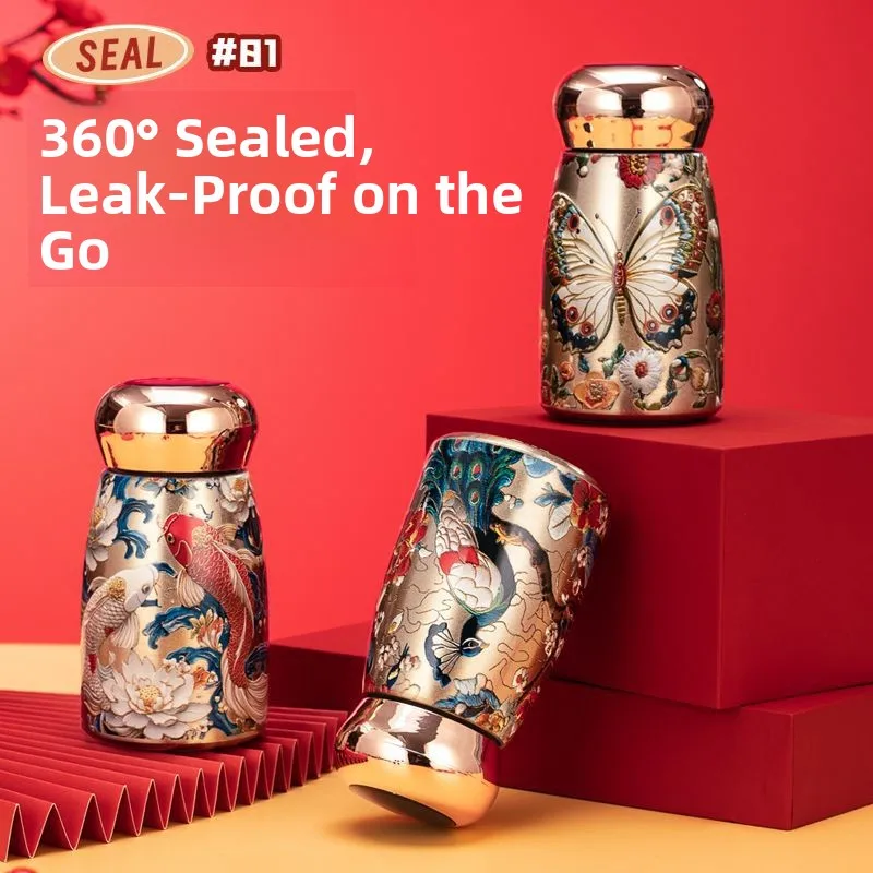 

Luxury Portable Insulated Cup 36 Gold Luy Peaco Ladies Water Bottle with Handle High Aesthetic Value Large Capaci