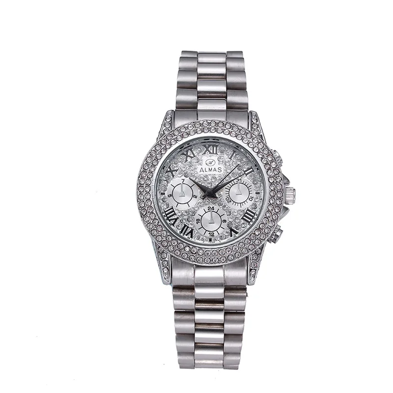 

Official brand of free shippingDiamond quartz Fashion Stainless Steel Waterproof round Full DiamondExquisite women's watch