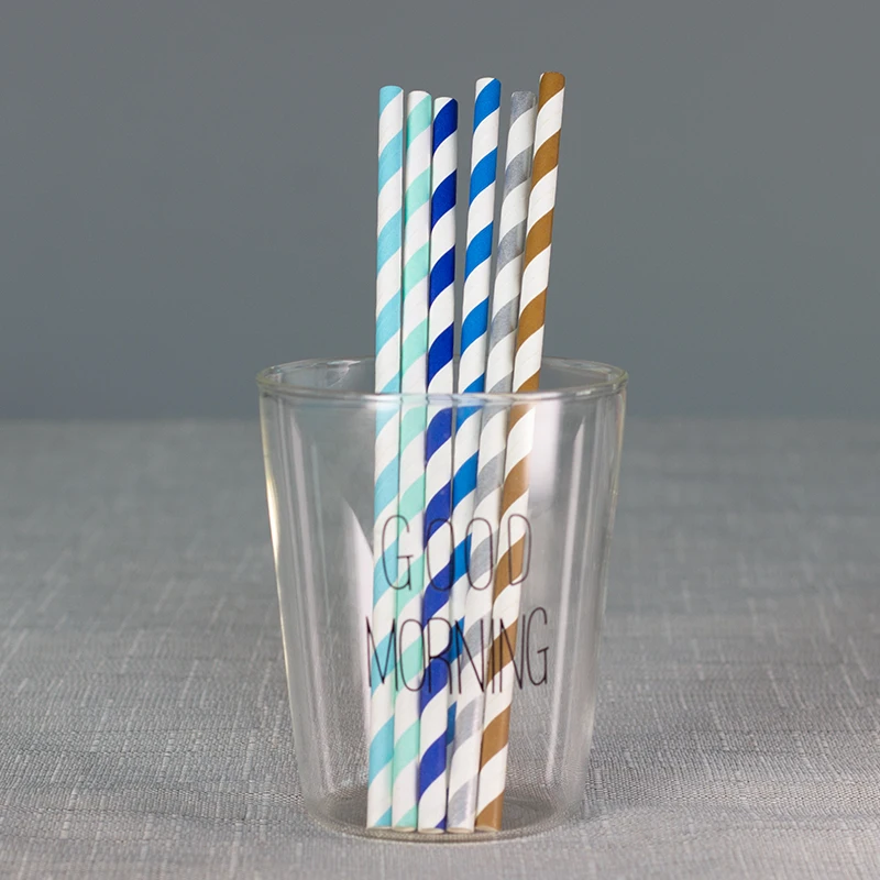 Festive Supplies Event Party Tableware Color Stripes Milk Juice Long Suction Disposable Paper Straw 100 Pcs/lot