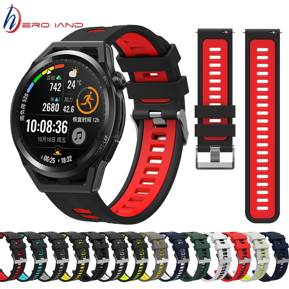 20mm 22mm Sport Silicone Strap For HUAWEI WATCH GT Runner/GT 3 46MM/GT2 Pro Smartwatch Wrist Band Watchband Bracelet Original