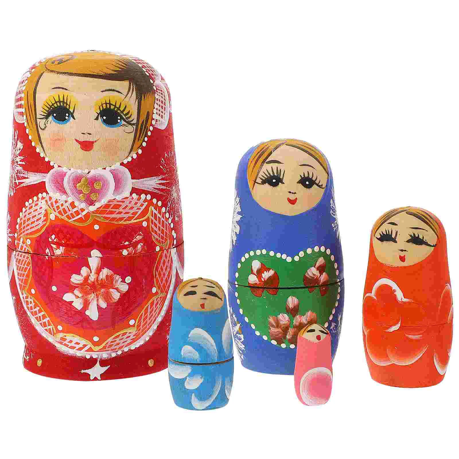 Valentine's Day Matryoshka Russian Figure Toy Animals Toys Wooden Craft Dolls Travel