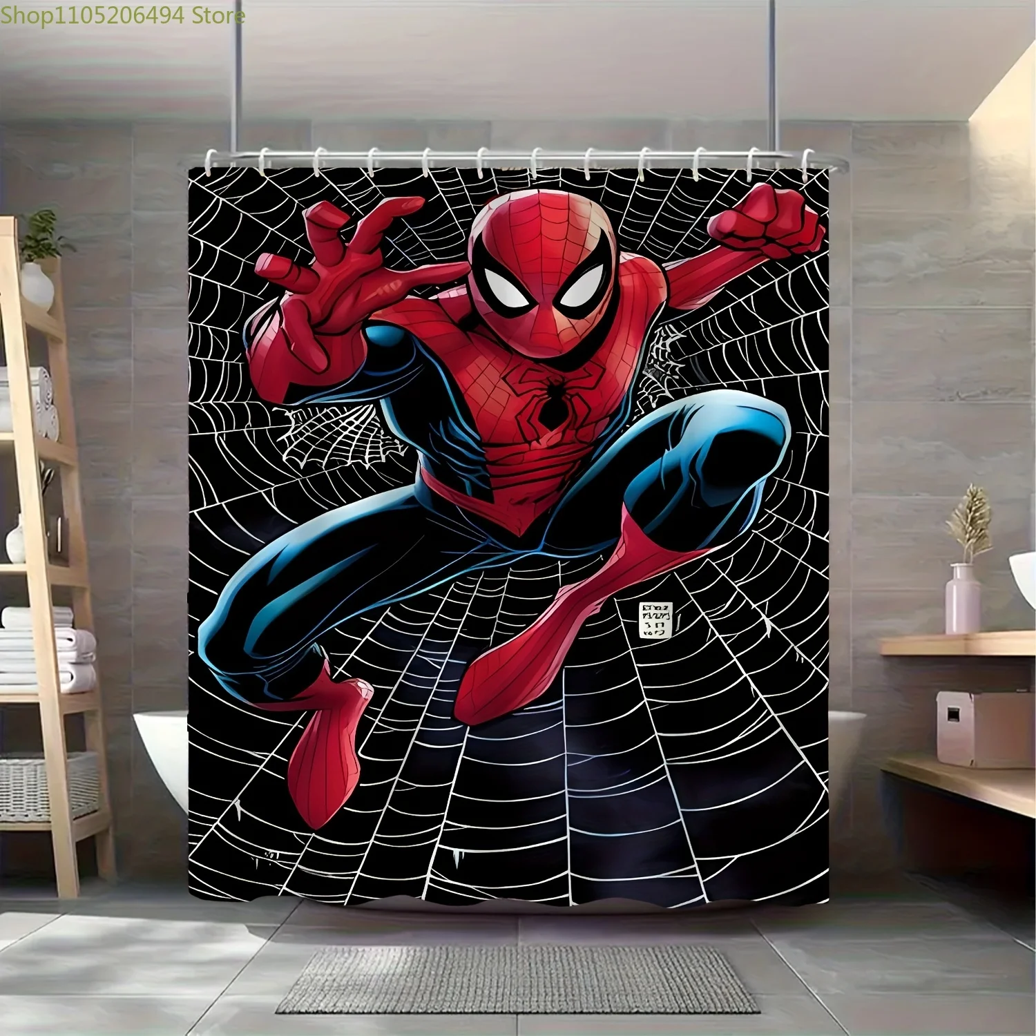 

Душевая шторка с узором в стиле Marvel, шторка для душа, праздничное украшение для ванной комнаты, домашняя разделительная шторка, с крючками для крепления