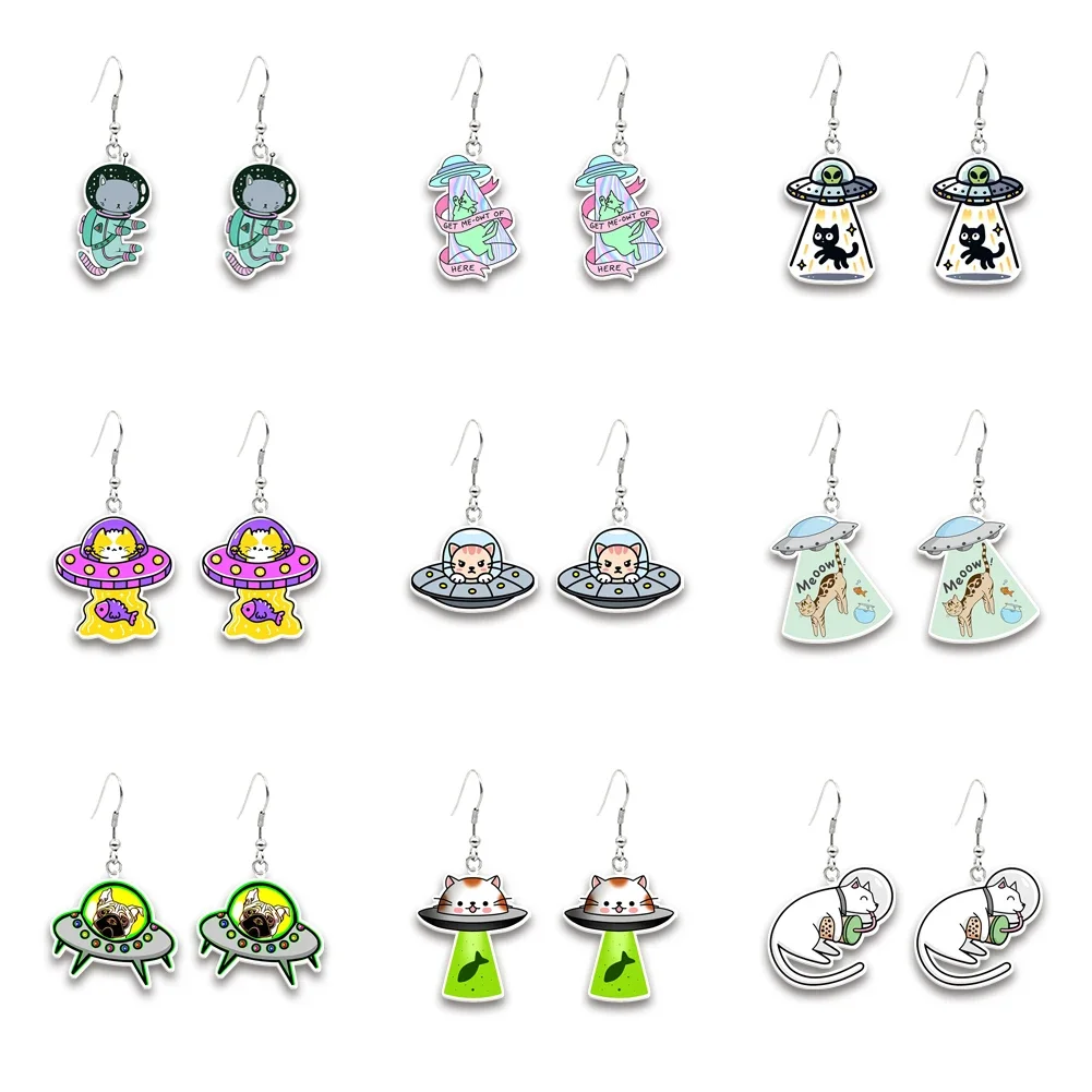 New Style Acrylic Earrings UFO New Accessories For Women Colorful Cute Earrings Fashion Jewelry