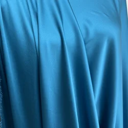 1 meter 95% Mulberry Silk 5% Spandex 21 momme Heavy Charmeuse Silk Fabric Solid Blue Printed 105cm 41.3