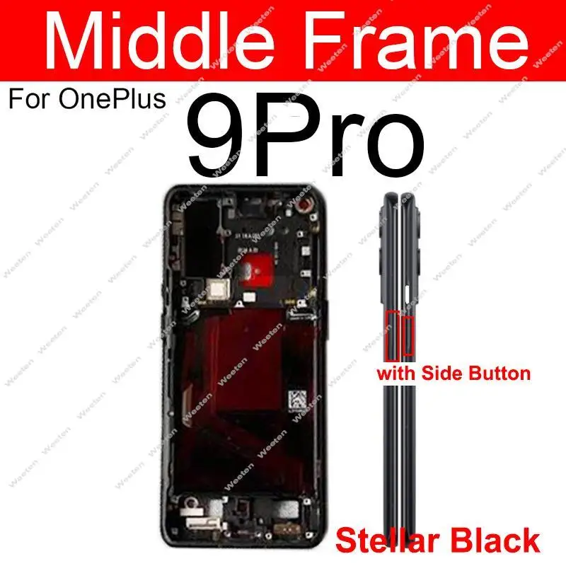 Middle Frame Housing For Oneplus 1+ 9 9R 9 Pro 10 Pro 9RT 5G Front Cover Middle Housing Bezel with Side Button Replacement Parts