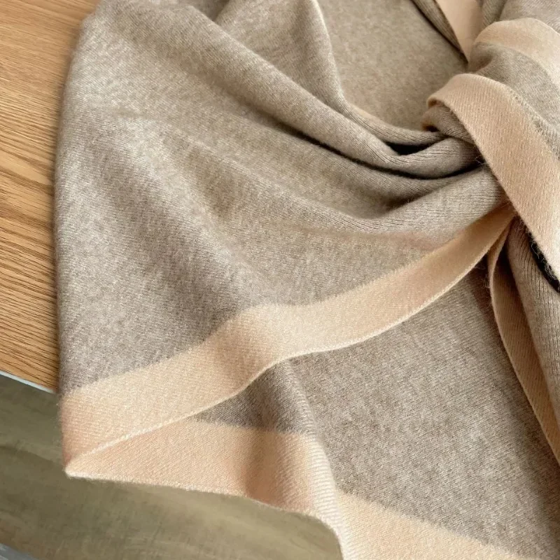 Mới 2 Mặt Cashmere Dệt Kim Khăn Choàng Màu Tam Giác Thời Trang Khăn Áo Chống Gió Ấm Áp Bảo Vệ Cổ Phụ Kiện