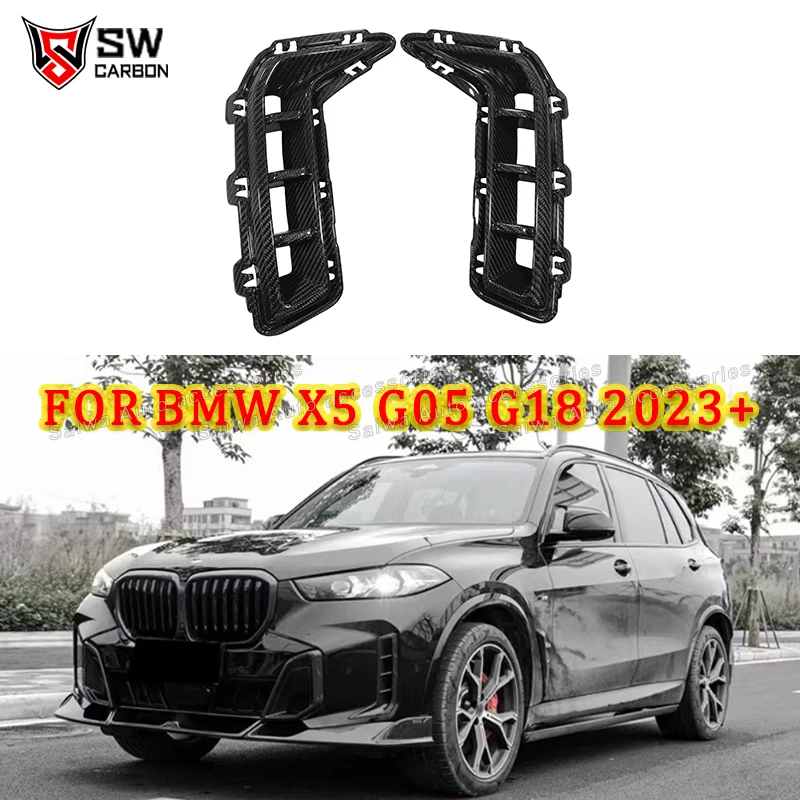 

Dry Carbon Fiber Front Bumper Side Vent Air Intake Trim For BMW X5 G05 G18 LCI 2023+ Front Air Vent Spiltter Bodykit