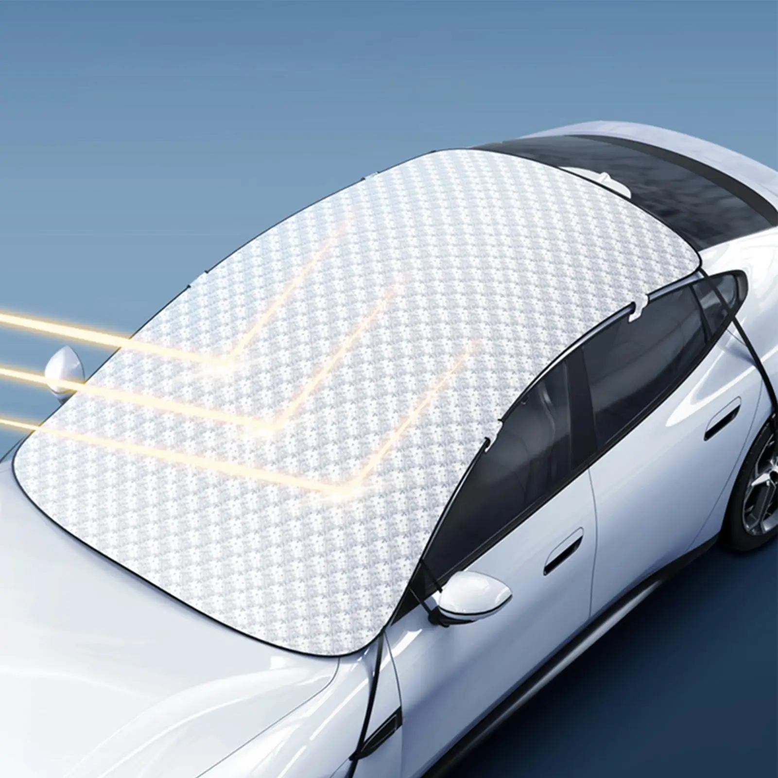 غطاء سيارة ثلجي مقاوم للرياح نصف قماش القنب غطاء جسم السيارة للطقس البارد طوال الليل وقوف السيارات المرآب المدرسة السفر عطلة في الهواء الطلق