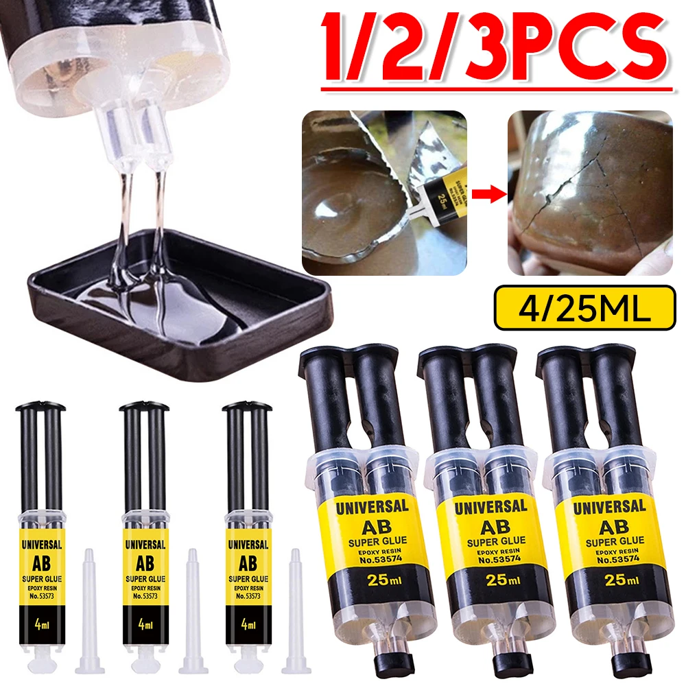 1-3PCS Universal AB Super Metal Repair Glue Waterproof Instant Fast Adhesive Epoxy Resin Heat-Resistant Welding Glue for Glass W