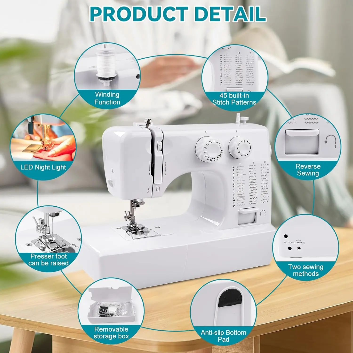 45 kinds of stitch sewing machines are suitable for multiple fabrics, making home sewing convenient, practical and worry-free.