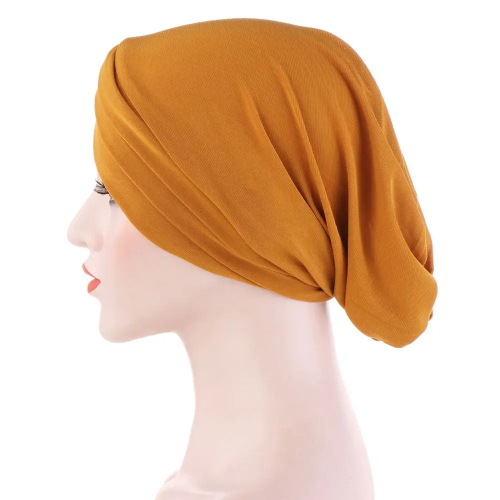 Caps Muslim Headpiece Hooded Scarf Turban Hat Elastic Tie Hijab Forehead Cross Muslim Turbante Islamic Turban Head Scarf