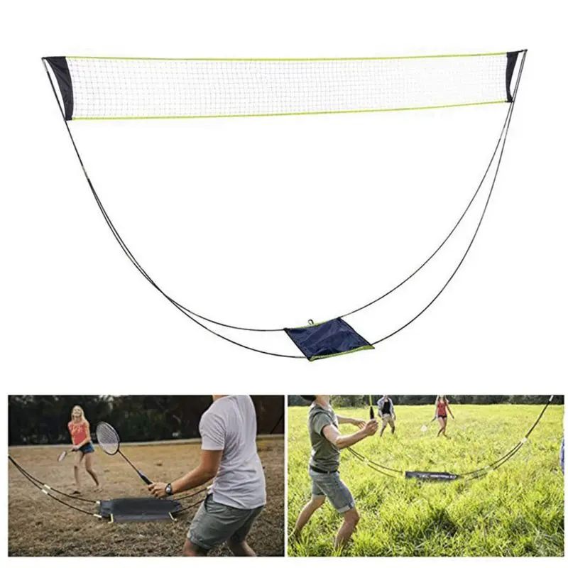 Volleyball Folding Adjustable Volleyball Badminton Tennis Net Stand Pole Net Dropship