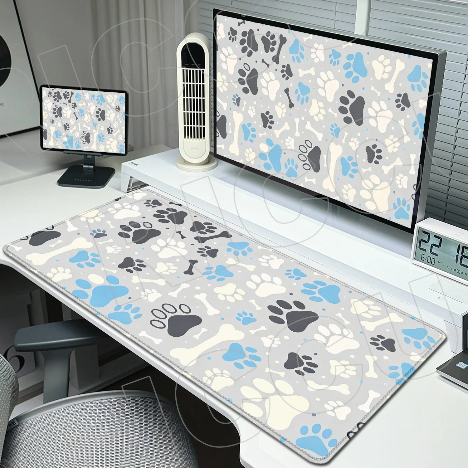 

Коврик для мыши XXL с HD-печатью: аниме-принт с отпечатками собачьих лап, резиновый, для ноутбука, увеличенный, для стола, кавайный коврик для клавиатуры, игровой коврик для мыши, ковер для геймеров