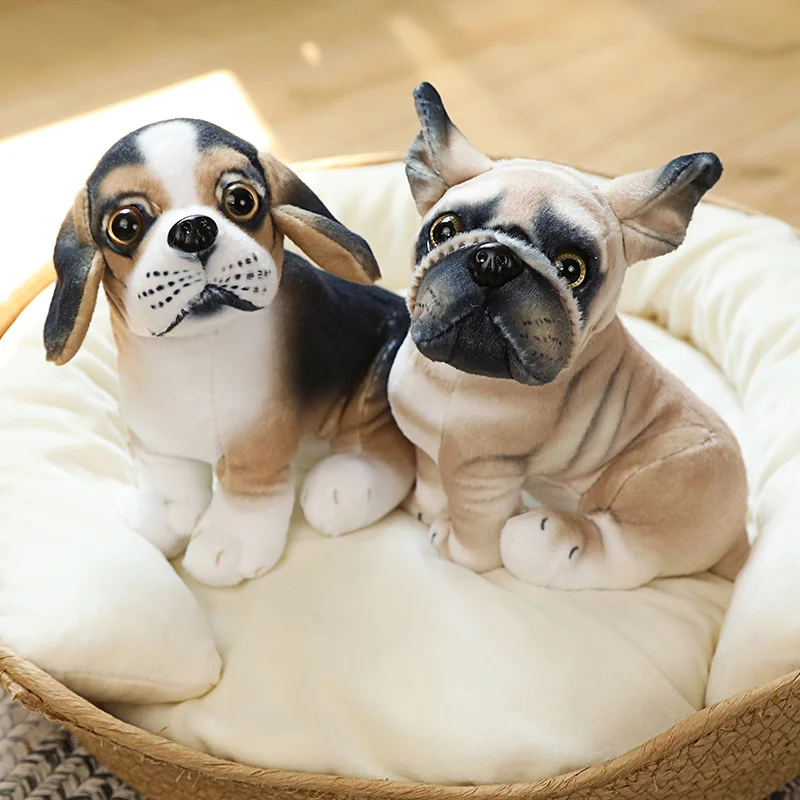 

20cm Simulation Sitting Bulldog Pug Dog Beagle Plush Toys Dalmatian Soft Dolls Stuffed Animal Birthday Gifts for Kids Room Decor